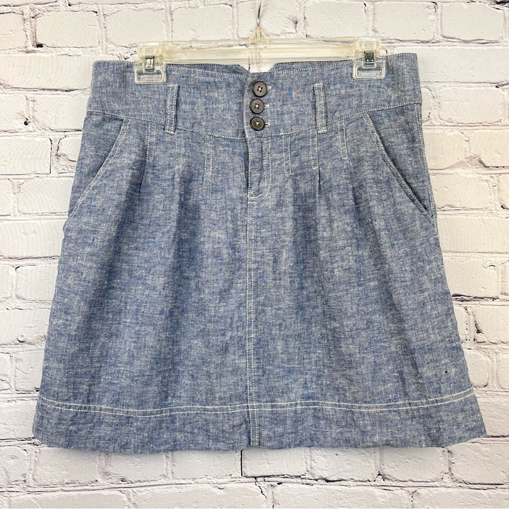 Royal Robbins Hemp Skirt Chambray Blue Sz 8